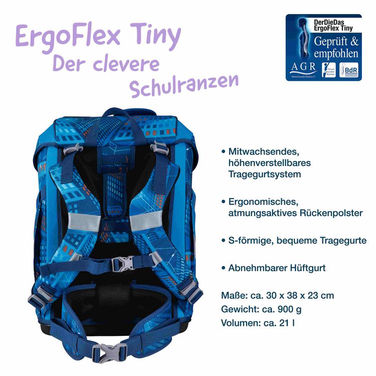 Produktbild: DerDieDas Schulranzen Set ErgoFlex Tiny, Schulranzen Set, 5tlg, Turbo Speed