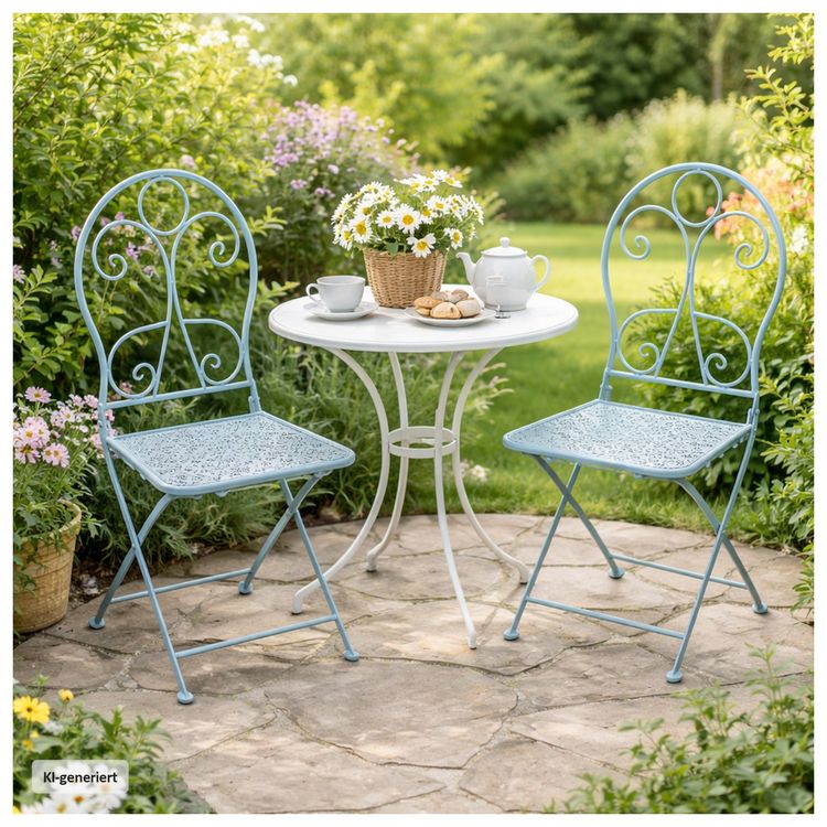 Produktbild: HTI-Living Gartenstuhl 2er-Set Solea Blau Gartenstuhl 2er-Set Solea Blau