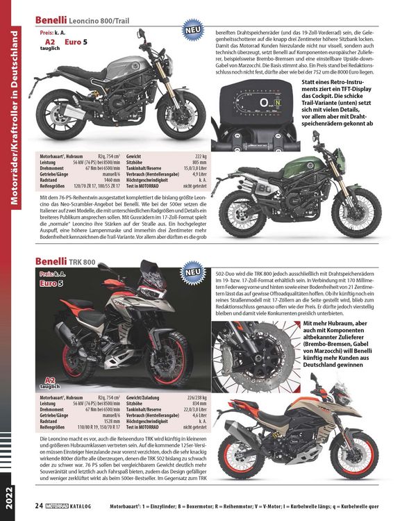 Produktbild: Motorrad-Katalog 2022
