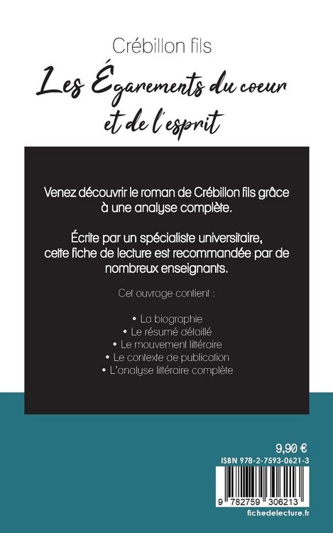 Produktbild: Les &Eacute;garements du coeur et de l'esprit de Cr&eacute;billon fils (fiche de lecture et analyse compl&egrave;te de l'oeuvre)