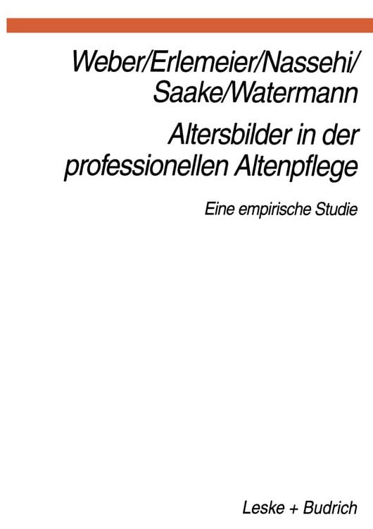 Produktbild: Altersbilder in der professionellen Altenpflege