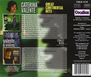 Produktbild: Great Continental Hits/Valente & ...