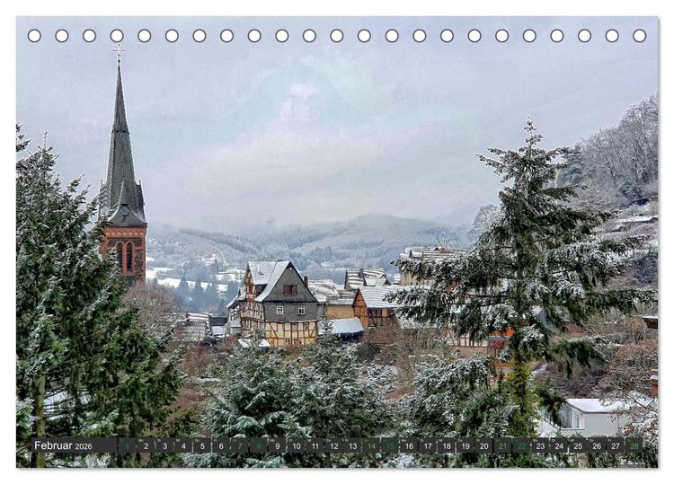 Produktbild: Sch&ouml;nes Biedenkopf Luftkurort in Hessen (Tischkalender 2026 DIN A5 quer), CALVENDO Monatskalender
