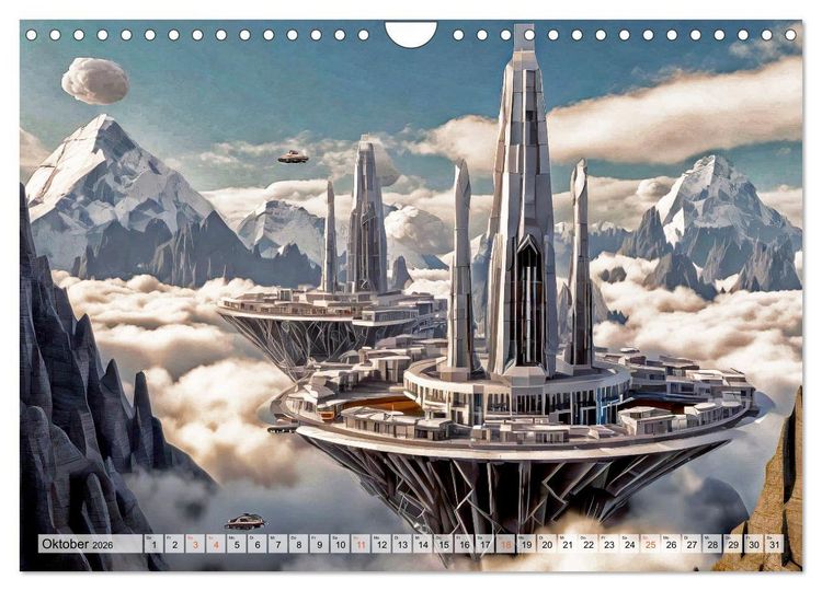 Produktbild: Stadtarchitektur, futuristisch-fantastisch (Wandkalender 2026 DIN A4 quer), CALVENDO Monatskalender