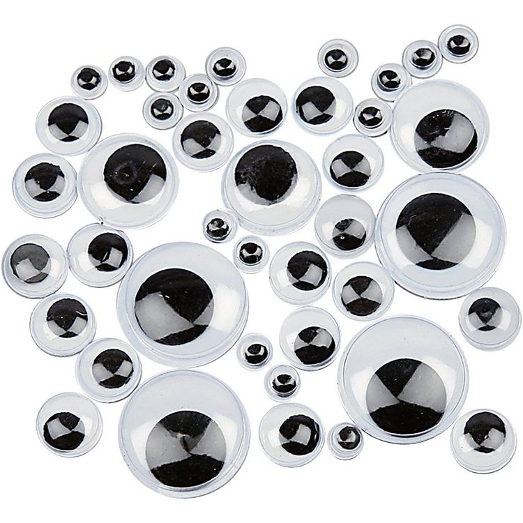 Produktbild: Creativ Company Wackelaugen, selbstklebend, D 6-20 mm, 1100 , sortiert
