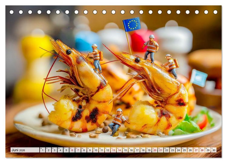 Produktbild: BBQ in Miniatur - Kleine Helden am Braten und Grillen (Tischkalender 2026 DIN A5 quer), CALVENDO Monatskalender