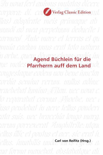 Produktbild: Agend B&uuml;chlein f&uuml;r die Pfarrherrn auff dem Land