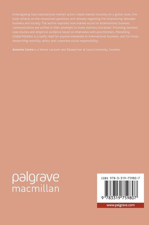 Produktbild: Moralising Global Markets