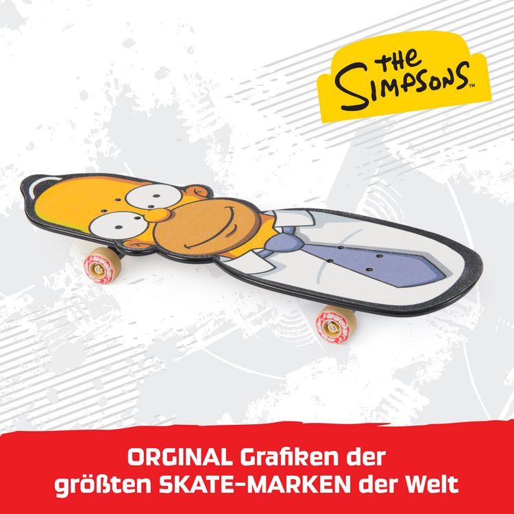 Produktbild: Tech Deck, Handboard mit Santa Cruz und Homer von The Simpsons, Mini-Skateboard f&uuml;r Tricks mit den H&auml;nden