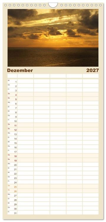 Produktbild: Familienplaner 2027 - An der Nordsee mit 5 Spalten (Wandkalender, 21 x 45 cm) CALVENDO