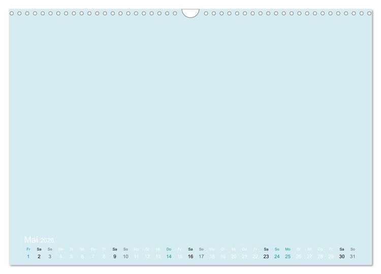 Produktbild: Bastelkalender - hell Blau (Wandkalender 2026 DIN A3 quer), CALVENDO Monatskalender