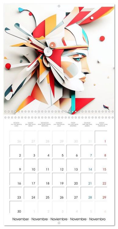 Produktbild: Les visages de l'origami (Calendrier mural carr&eacute; 2026 30x30 cm) Calendrier double avec une page pour vos prises de notes