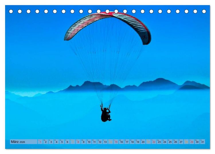 Produktbild: Frei sein - Paragliding (Tischkalender 2026 DIN A5 quer), CALVENDO Monatskalender