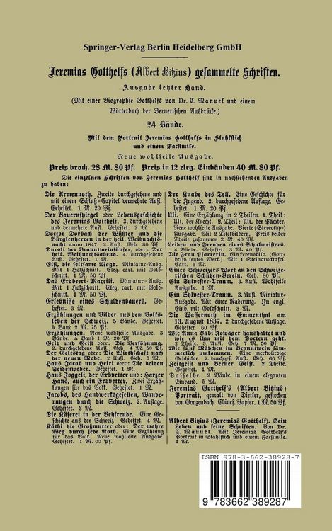 Produktbild: Jeremias Gotthelf der Volksschriftsteller