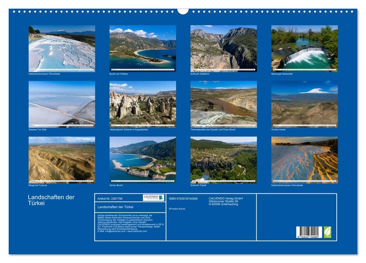 Produktbild: Landschaften der T&uuml;rkei (Wandkalender 2026 DIN A2 quer), CALVENDO Monatskalender
