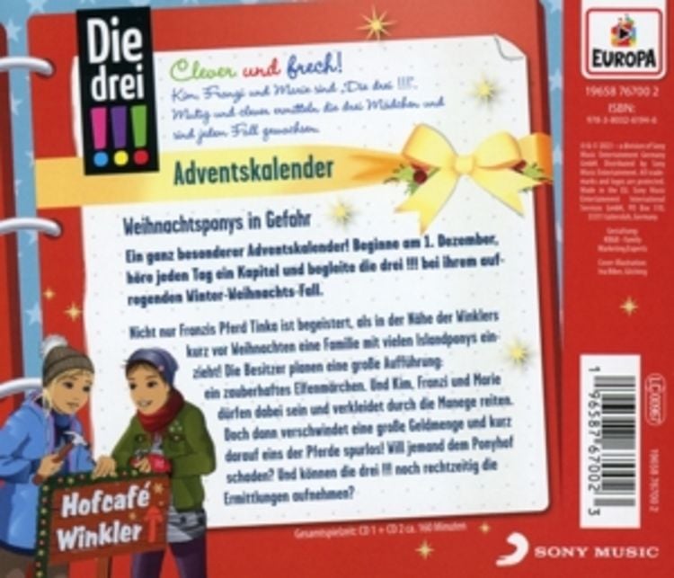 Die drei !!! Adventskalender: Weihnachtsponys in Gefahr