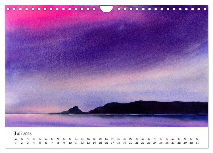 Produktbild: Landschaft in Aquarellfarbe (Wandkalender 2026 DIN A4 quer), CALVENDO Monatskalender