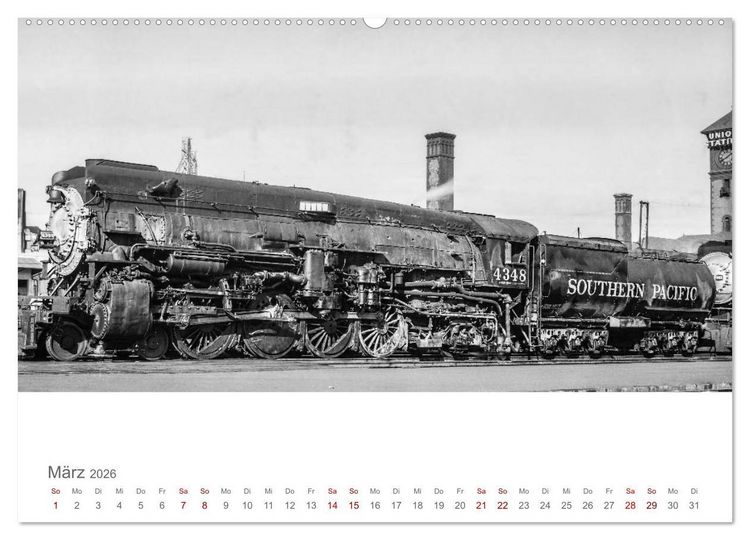 Produktbild: US-Dampflokomotiven (Wandkalender 2026 DIN A2 quer), CALVENDO Monatskalender