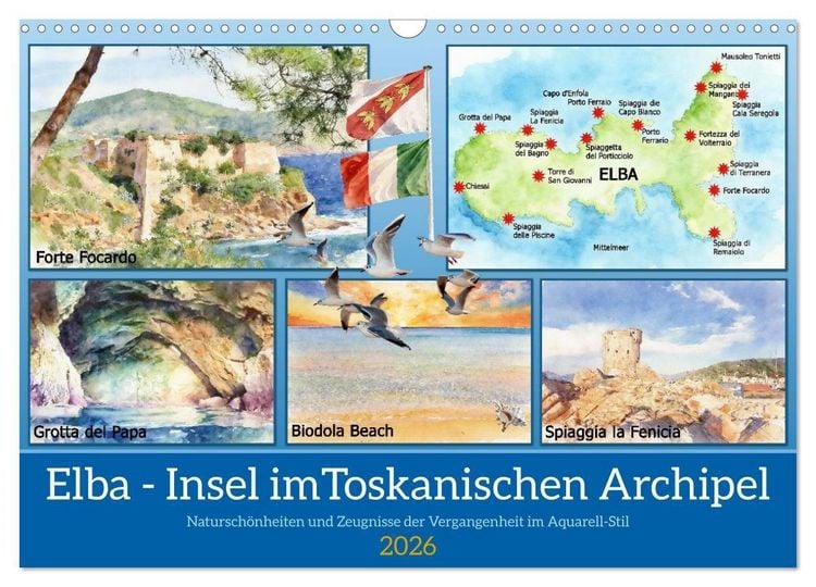 Produktbild: Elba - Insel imToskanischen Archipel (Wandkalender 2026 DIN A3 quer), CALVENDO Monatskalender
