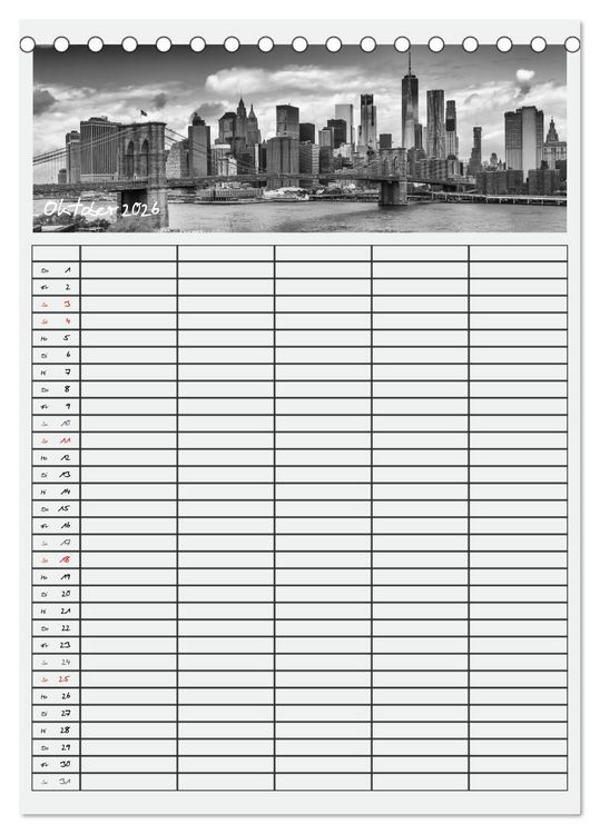 Produktbild: NEW YORK CITY Teamplaner (Tischkalender 2026 DIN A5 hoch), CALVENDO Monatskalender