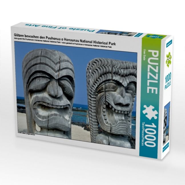 Produktbild: CALVENDO Puzzle G&ouml;tzen bewachen den Puuhonua o Honaunau National Historical Park | 1000 Teile Lege-Gr&ouml;&szlig;e 64x48cm Foto-Puzzle f&uuml;r gl&uuml;ckliche Stunden