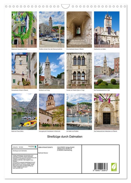Produktbild: Streifz&uuml;ge durch Dalmatien (Wandkalender 2026 DIN A3 hoch), CALVENDO Monatskalender