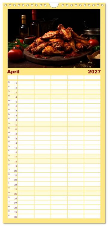 Produktbild: Familienplaner 2027 - Fastfood &Auml;sthetik mit 5 Spalten (Wandkalender, 21 x 45 cm) CALVENDO