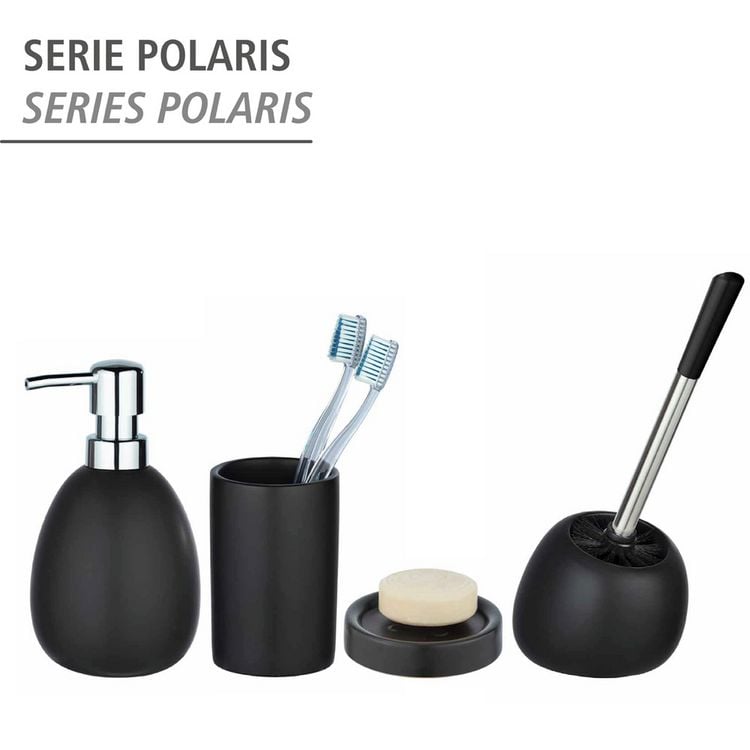 Produktbild: WC-Garnitur Mod. Polaris Schwarz matt, aus hochwertiger Keramik