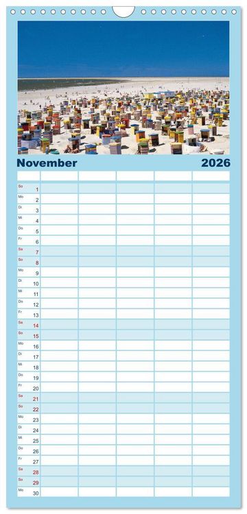 Produktbild: Familienplaner 2026 - Ostfriesische Inseln mit 5 Spalten (Wandkalender, 21 x 45 cm) CALVENDO