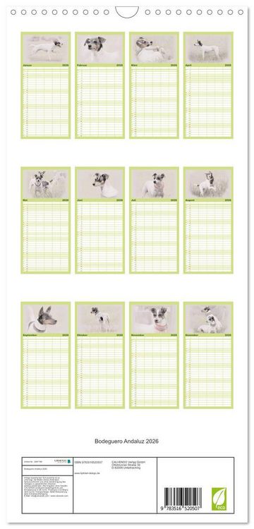 Produktbild: Familienplaner 2026 - Bodeguero Andaluz 2026 mit 5 Spalten (Wandkalender, 21 x 45 cm) CALVENDO