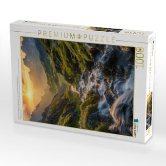 Produktbild: CALVENDO Puzzle Wo die Tr&auml;ume flie&szlig;en und die Gedanken ruhen, dort sind die Wasserf&auml;lle zuhause | 1000 Teile Lege-Gr&ouml;&szlig;e 64x48cm Foto-Puzzle f&uuml;r gl&uuml;ckl
