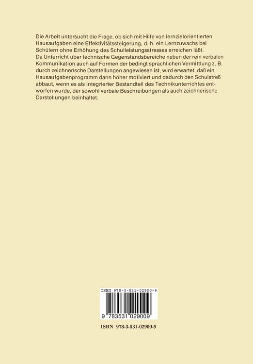 Produktbild: Lernzielorientierte Hausaufgaben im Unterrichtsfach Technik in den berufsbildenden Schulen (Sekundarstufe II)