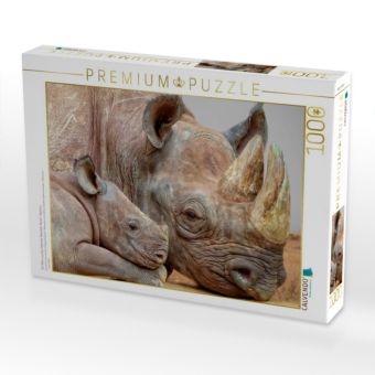 Produktbild: CALVENDO Puzzle Ein Motiv aus dem Kalender Bedrohte Tierart - Nashorn | 1000 Teile Lege-Gr&ouml;&szlig;e 64x48cm Foto-Puzzle f&uuml;r gl&uuml;ckliche Stunden