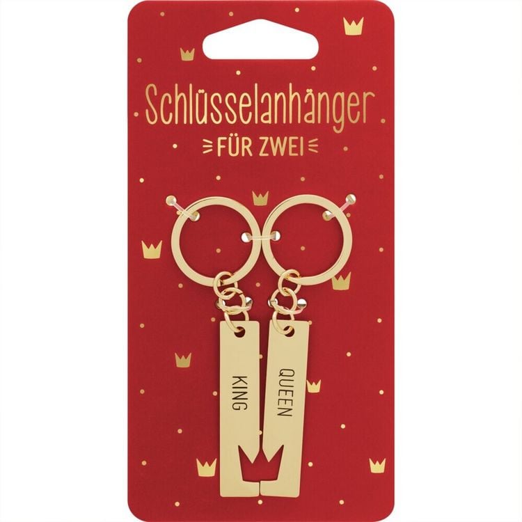 Produktbild: Paar-Schl&uuml;sselanh&auml;nger "King, Queen"