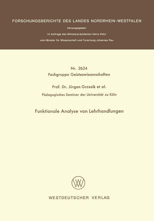 Produktbild: Funktionale Analyse von Lehrhandlungen