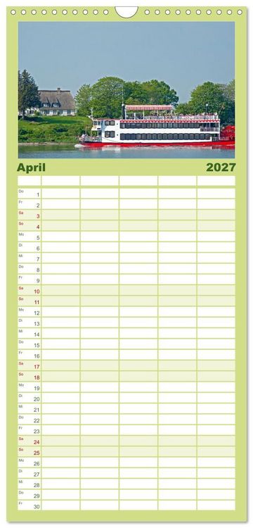 Produktbild: Familienplaner 2027 - Die Schlei - Segelrevier und Naturpark mit 5 Spalten (Wandkalender, 21 x 45 cm) CALVENDO