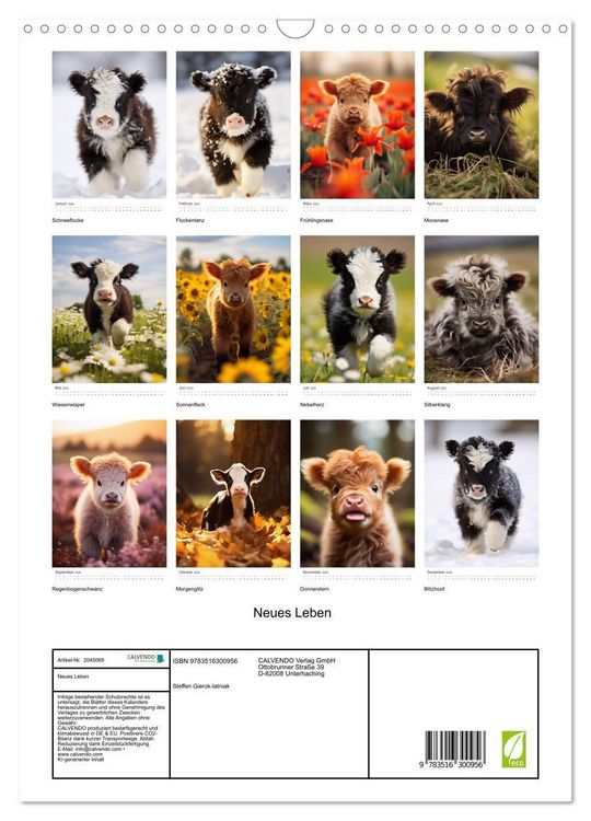 Produktbild: Neues Leben (Wandkalender 2026 DIN A3 hoch), CALVENDO Monatskalender