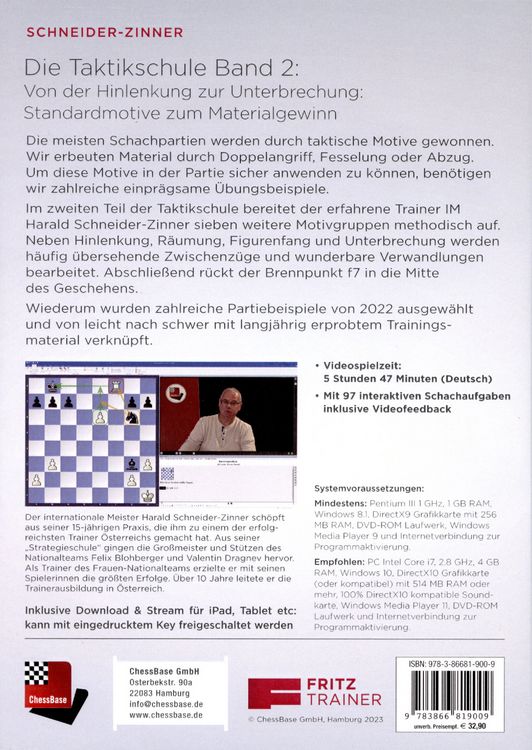 Produktbild: Die Taktikschule Band 2 - Schneider-Zinner - Fritztrainer Taktik