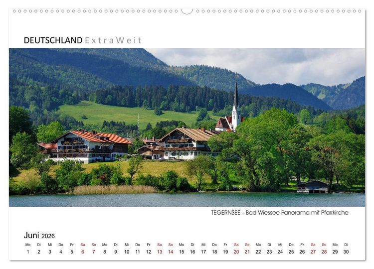 Produktbild: Wei&szlig;blaue Impressionen vom Tegernsee (hochwertiger Premium Wandkalender 2026 DIN A2 quer), Kunstdruck in Hochglanz