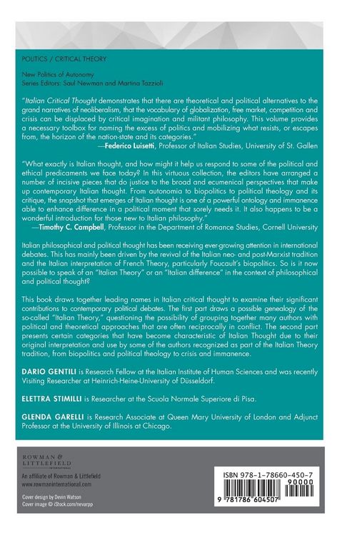Produktbild: Italian Critical Thought