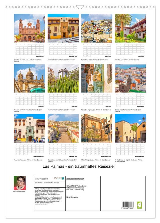 Produktbild: Las Palmas - ein traumhaftes Reiseziel (Wandkalender 2026 DIN A2 hoch), CALVENDO Monatskalender