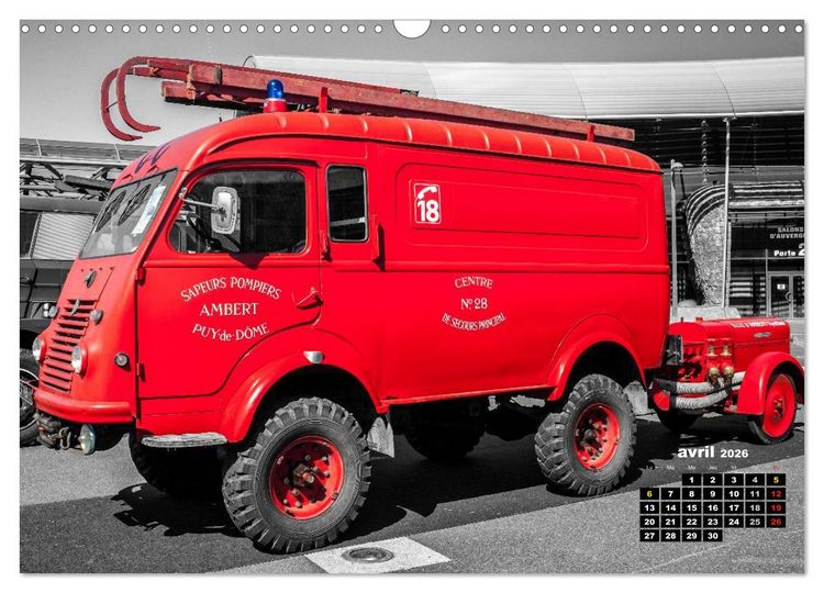 Produktbild: V&Eacute;HICULES de POMPIERS VINTAGE (Calendrier mural 2026 DIN A3 vertical), CALVENDO calendrier mensuel