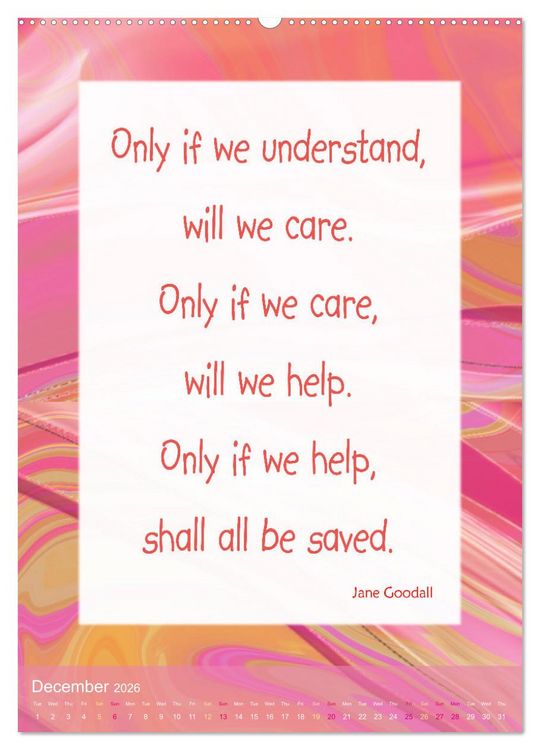 Produktbild: Inspiring sayings (High Quality Premium Wall Calendar 2026 DIN A2 portrait),CALVENDO 12 Month Wall Calendar