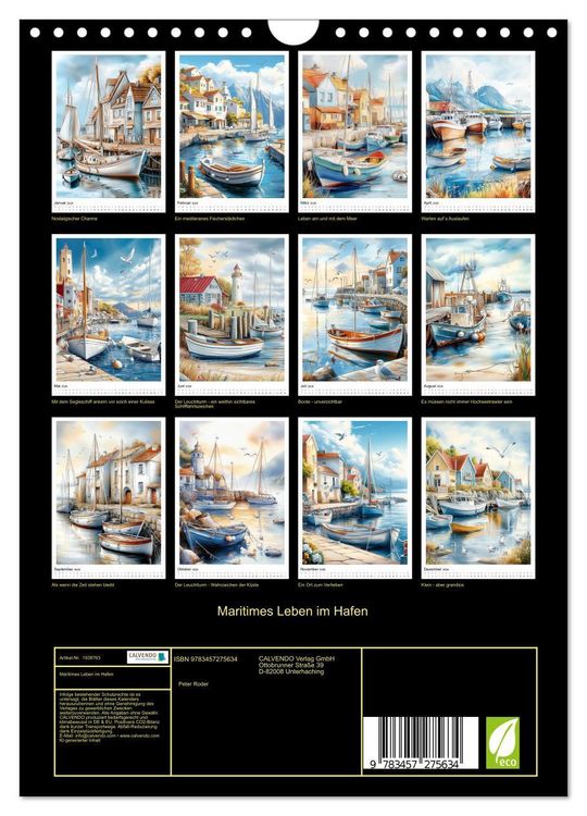 Produktbild: Maritimes Leben im Hafen (Wandkalender 2026 DIN A4 hoch), CALVENDO Monatskalender