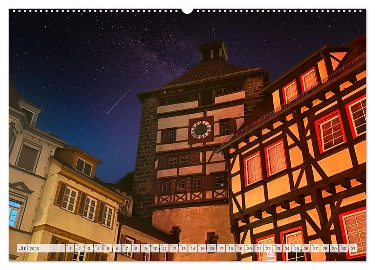 Produktbild: Esslingen zwischen Tag und Nacht (hochwertiger Premium Wandkalender 2026 DIN A2 quer), Kunstdruck in Hochglanz