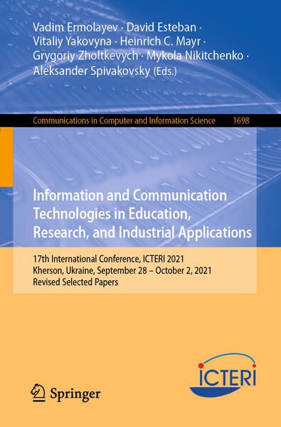 Produktbild: Information and Communication Technologies in Education, Research, and Industrial Applications