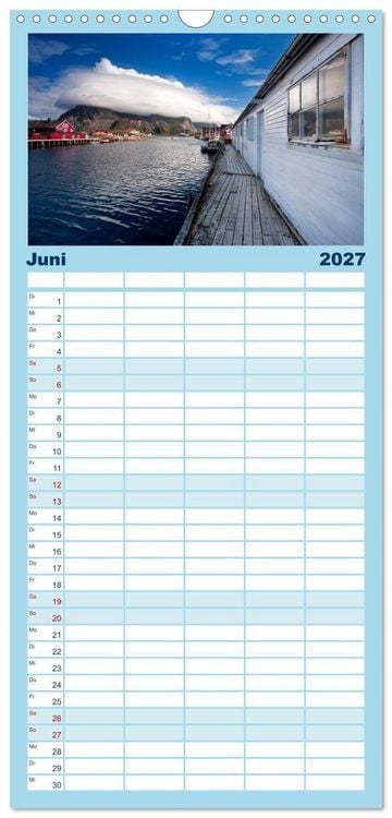 Produktbild: Familienplaner 2027 - Norwegen - Land im Norden mit 5 Spalten (Wandkalender, 21 x 45 cm) CALVENDO