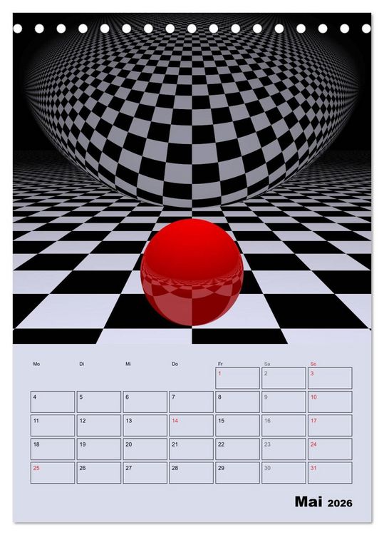 Produktbild: OpArt und mehr (Tischkalender 2026 DIN A5 hoch), CALVENDO Monatskalender
