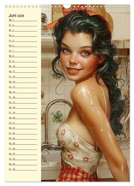 Produktbild: Schatz, ich hab gekocht! Sexy-lustige Pin-up-Girls in der K&uuml;che (Wandkalender 2026 DIN A3 hoch), CALVENDO Monatskalender