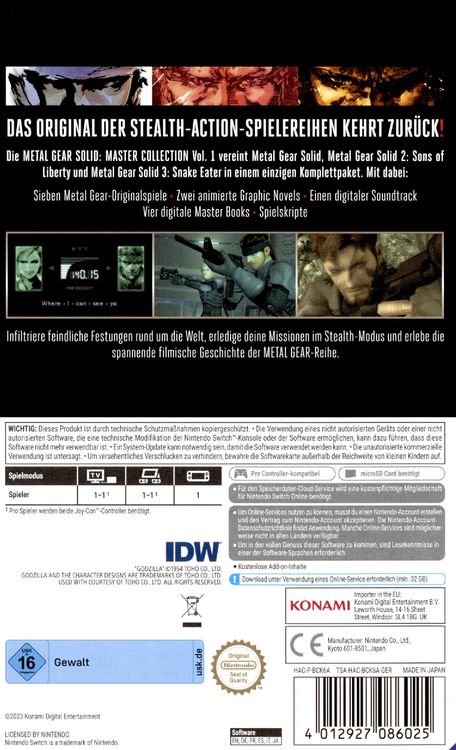 Produktbild: Metal Gear Solid - Master Collection 1
